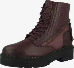 Dockers By Gerli Enkellaarsjes Veterlaarsjes Dames Donkerrood -Dockers By Gerli Winkel 5d181cd7fd93b23bb6267c87490708f9